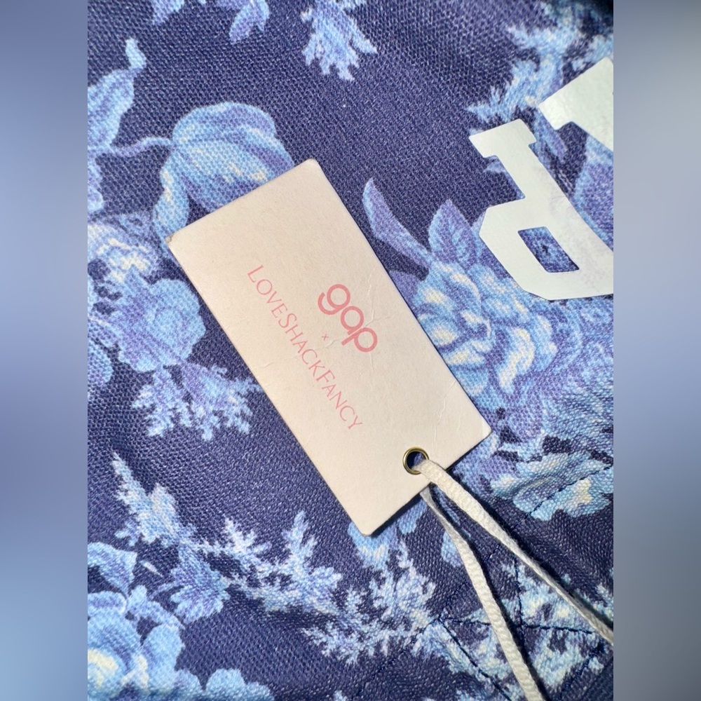 NWT GAP X LoveShackFancy Indigo Floral Tote Bag - Picture 7 of 9